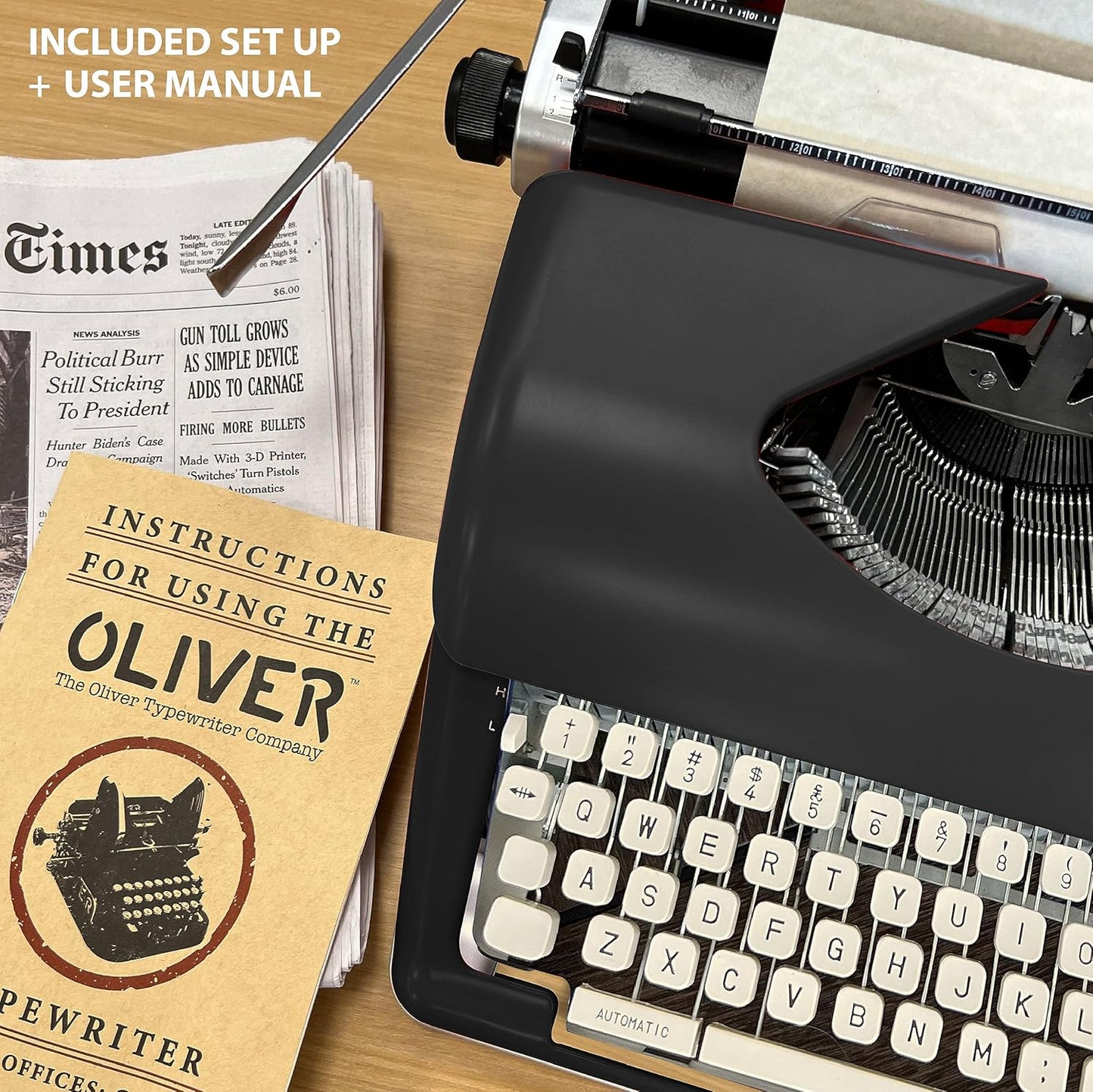 Timeless Manual Typewriter, Black