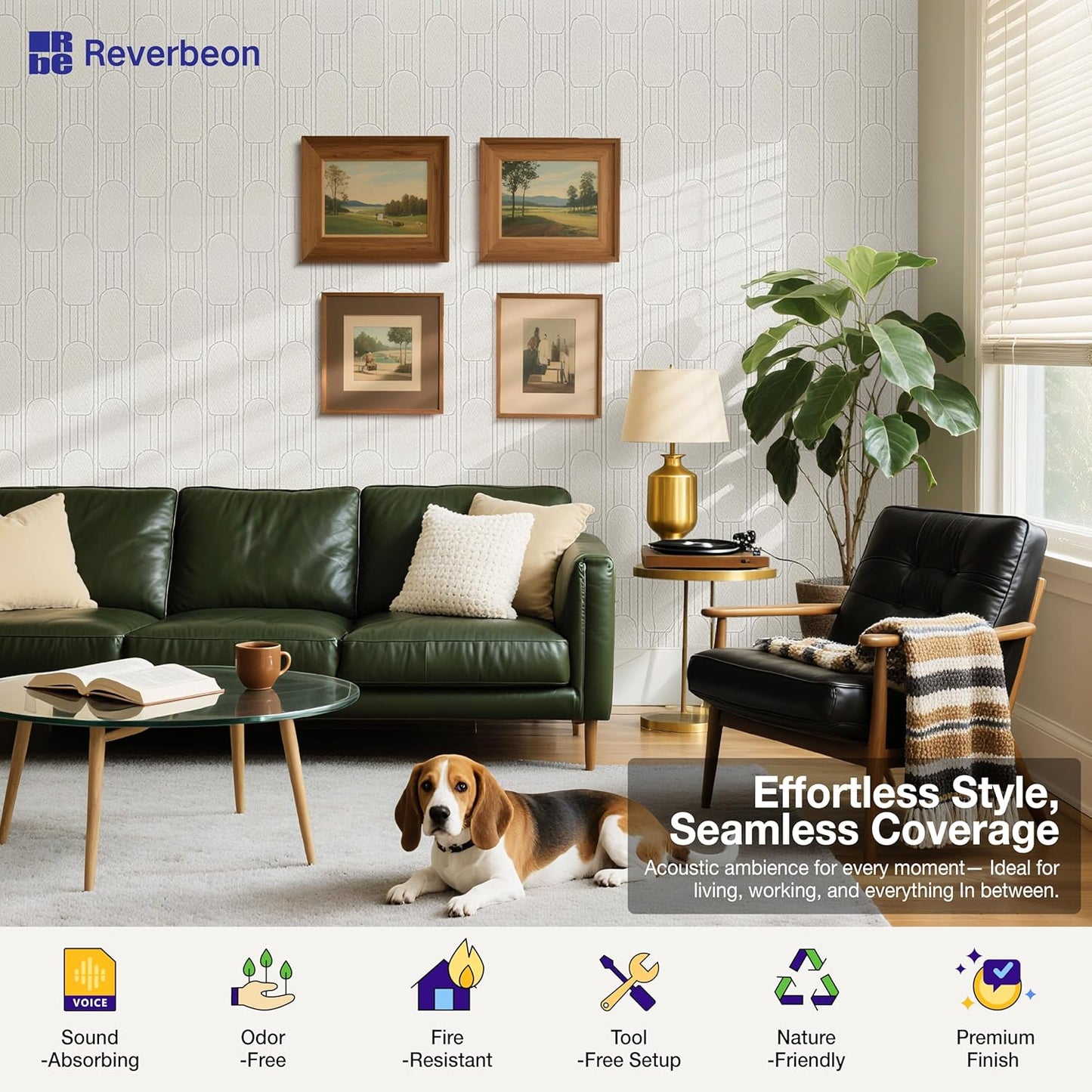 6 PCS Acoustic Panels, 23.6x23.6 Inch Sound Absorbing Panels, Decorative Acoustic Wall Panels for Recording and Home Studio, Office with Double-Sided Adhesive Tape