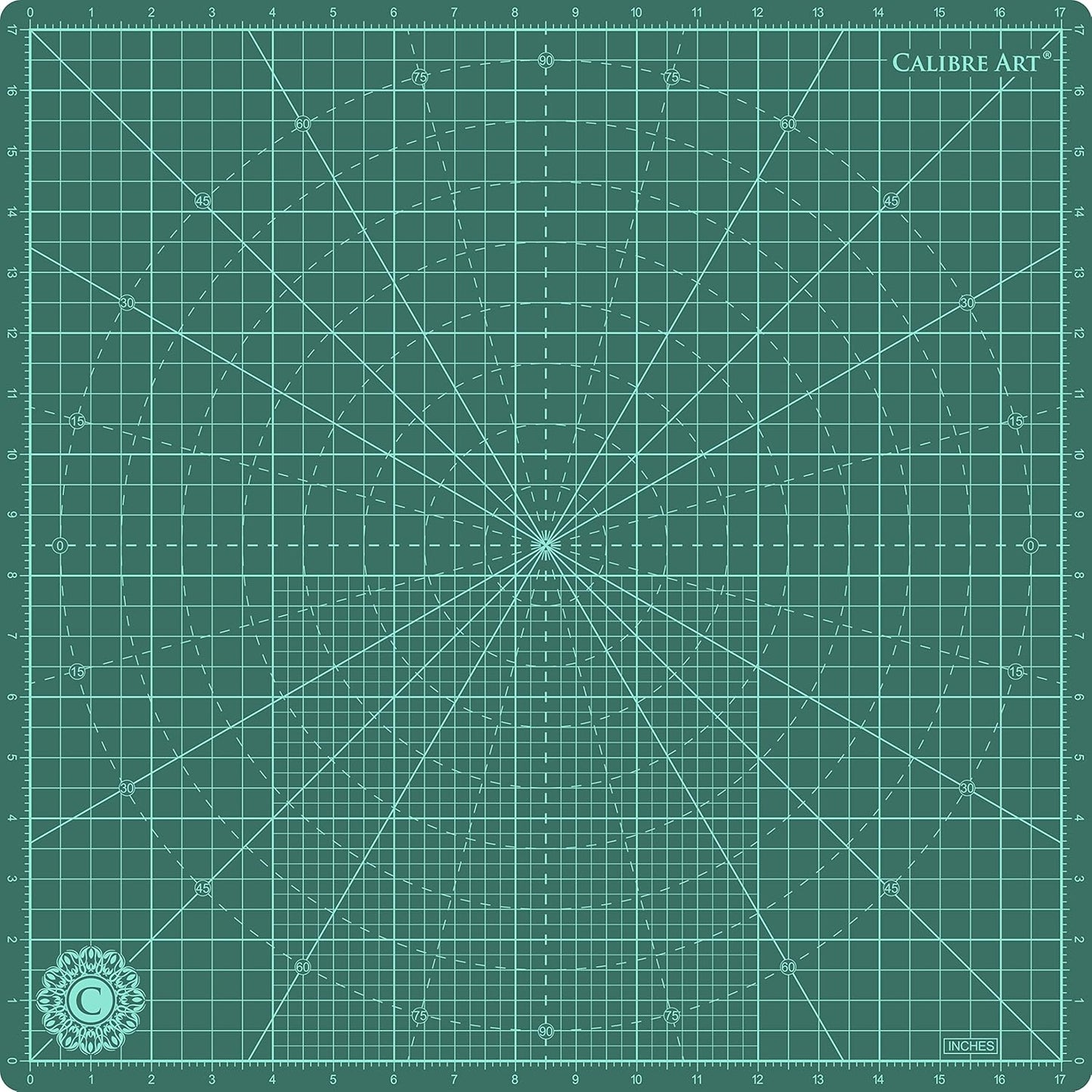 Self Healing Rotating Cutting Mat 18x18 (17" Grid), Perfect for Quilting & Art Projects