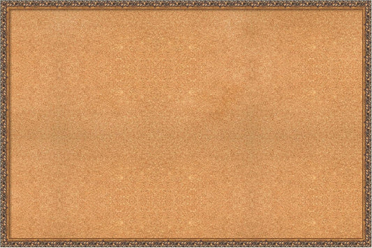 Amanti Art Natural Cork Board for Wall, 32x48 Vision Board with Bronze Frame, Oversize Corkboard Office Decor for Home Organization, Traditional Corkboard Pinboard to Display Items for Home