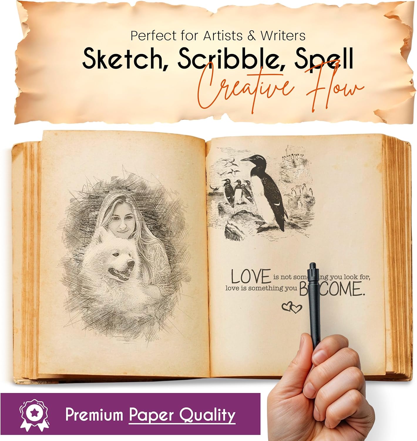 Blank Spell Book of Shadows Seven Chakra Leather Journal with Vintage Clasp Lock – 200 Page Antique Deckle Edge Leather Bound Notebook – For Writing, Drawing, Home, Office, Travelling