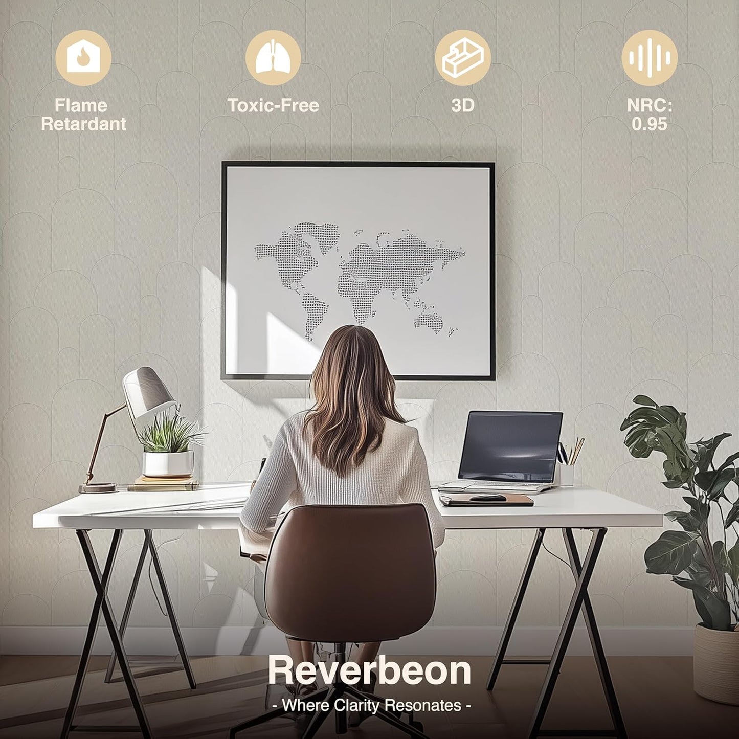 6 PCS Acoustic Panels, 23.6x23.6 Inch Sound Absorbing Panels, Decorative Acoustic Wall Panels for Recording and Home Studio, Office with Double-Sided Adhesive Tape