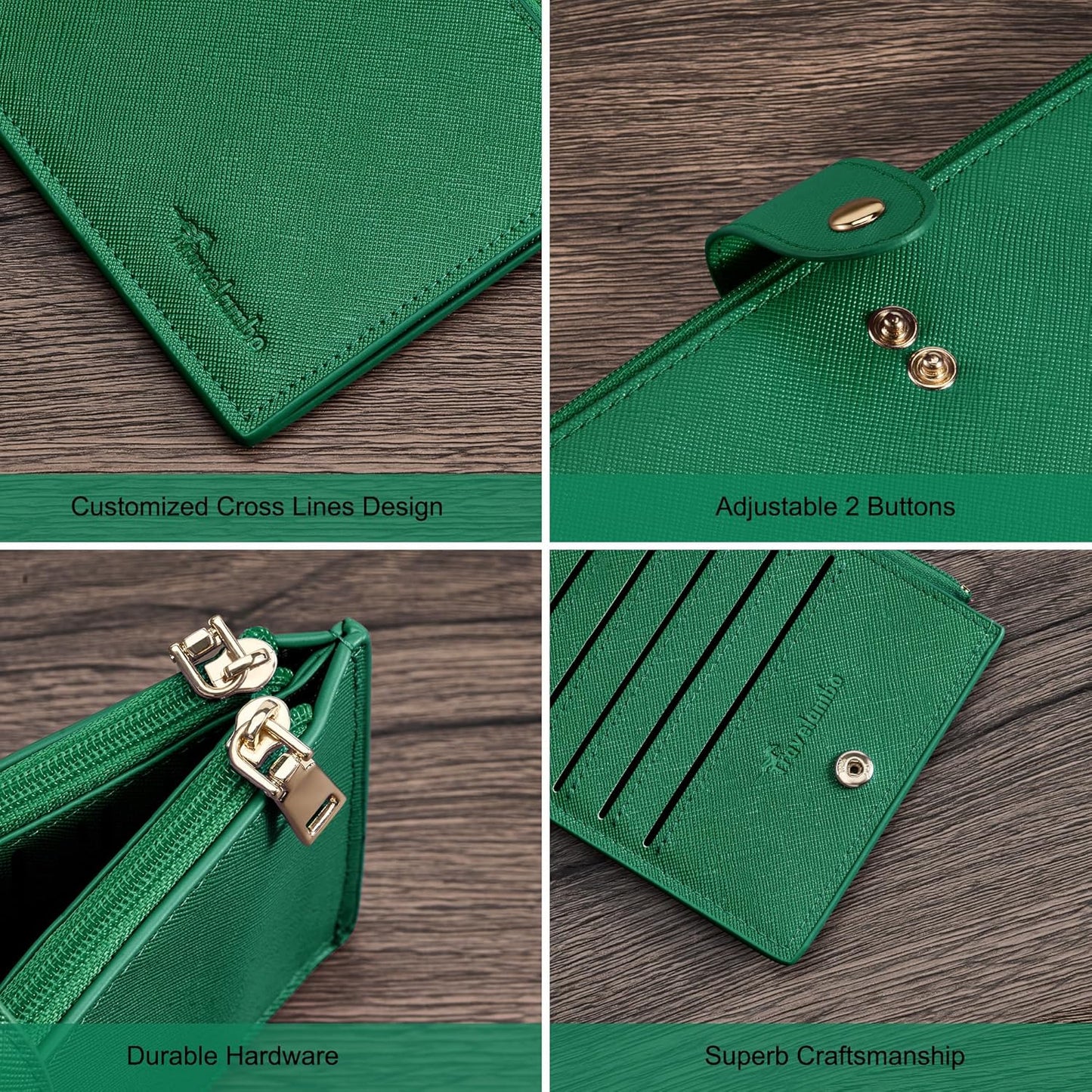 Travelambo RFID Wallet Women Large Size Bifold Multi Card Wallet Case with Zipper Pocke Credit Card Holder for Women