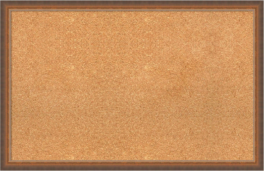 Amanti Art Natural Cork Board for Wall, 22x34 Vision Board with Bronze Frame, Large Corkboard Office Decor for Home Organization, Modern Corkboard Pinboard to Display Items for Home Organization in
