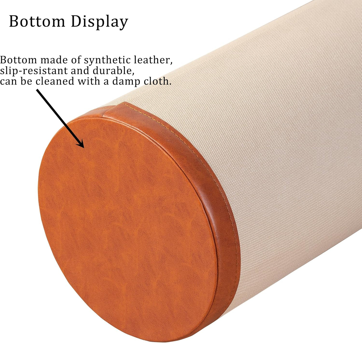 Artificial Leather Tall Umbrella Holer Rack Entryway Indoor for Business,Office,Decorative Umbrella Stand Bucket Entryway (Ivory Color)