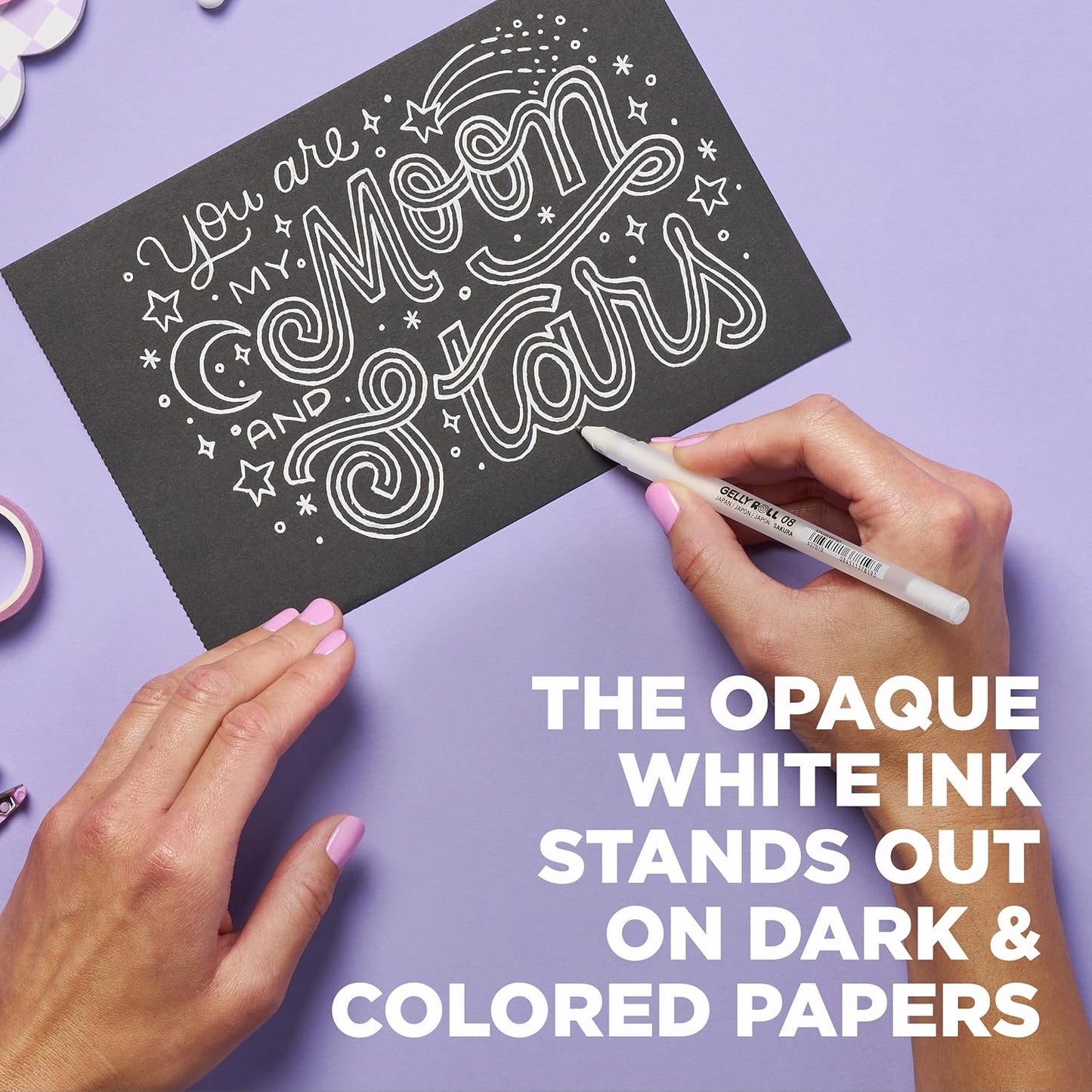 SAKURA Gelly Roll Gel Pens - Fine Tip Ink Pens for Journaling, Art, or Drawing - Classic White Ink - All are Tip Size Fine 05-6 Pack