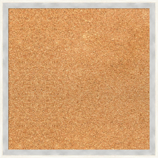 Amanti Art Natural Cork Board for Wall, 15x15 Vision Board with White Frame, Small Corkboard Office Decor for Home Organization, Modern Corkboard Pinboard to Display Items for Home Organization in