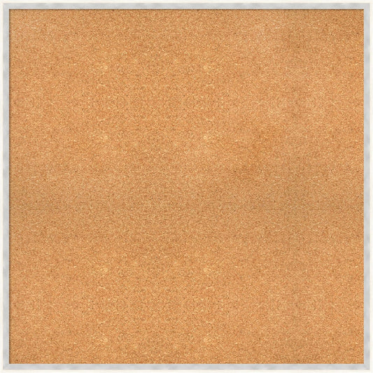 Amanti Art Natural Cork Board for Wall, 33x33 Vision Board with White Frame, Large Corkboard Office Decor for Home Organization, Modern Corkboard Pinboard to Display Items for Home Organization in