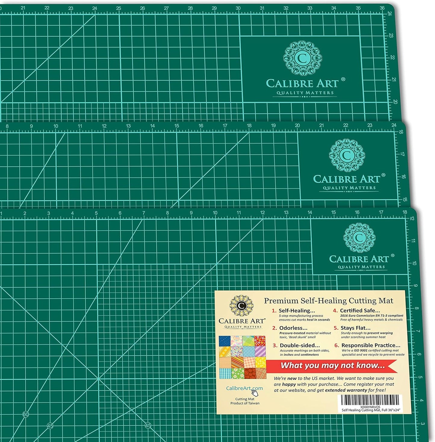 Self Healing Rotary Cutting Mat, Full 24x36, Best for Quilting Sewing | Warp-Proof & Odorless (Not From China)