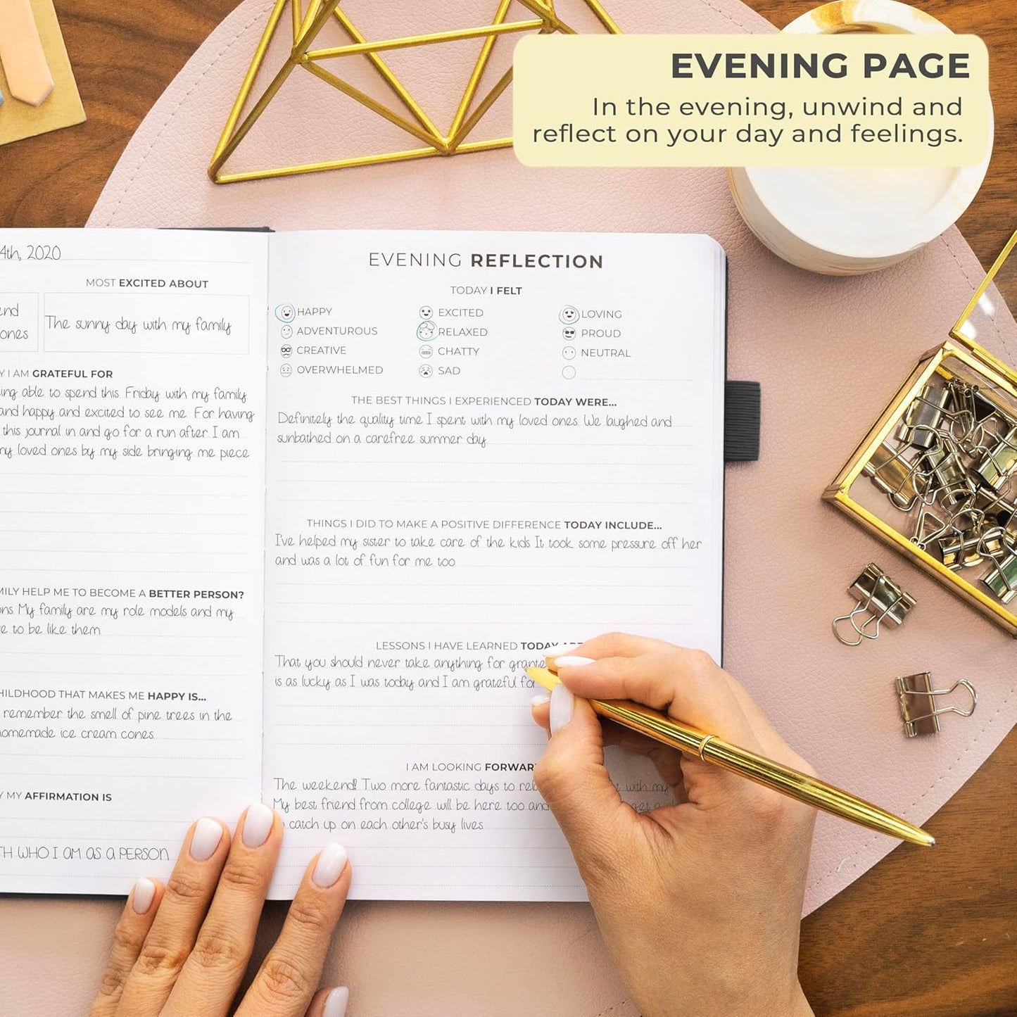 Clever Fox Gratitude Journal – Happiness, Positivity & Affirmation Daily Journal – Inspirational Daily Notebook – 3 Months, A5 (Black)