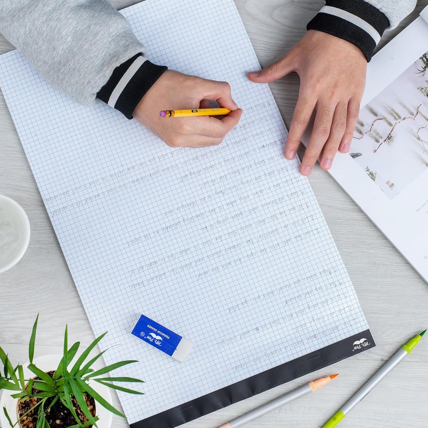 Mr. Pen- Graph Paper, 2 Pack of 22 Sheets, 17"x11", 5x5 (5 Squares per inch), Graphing Paper