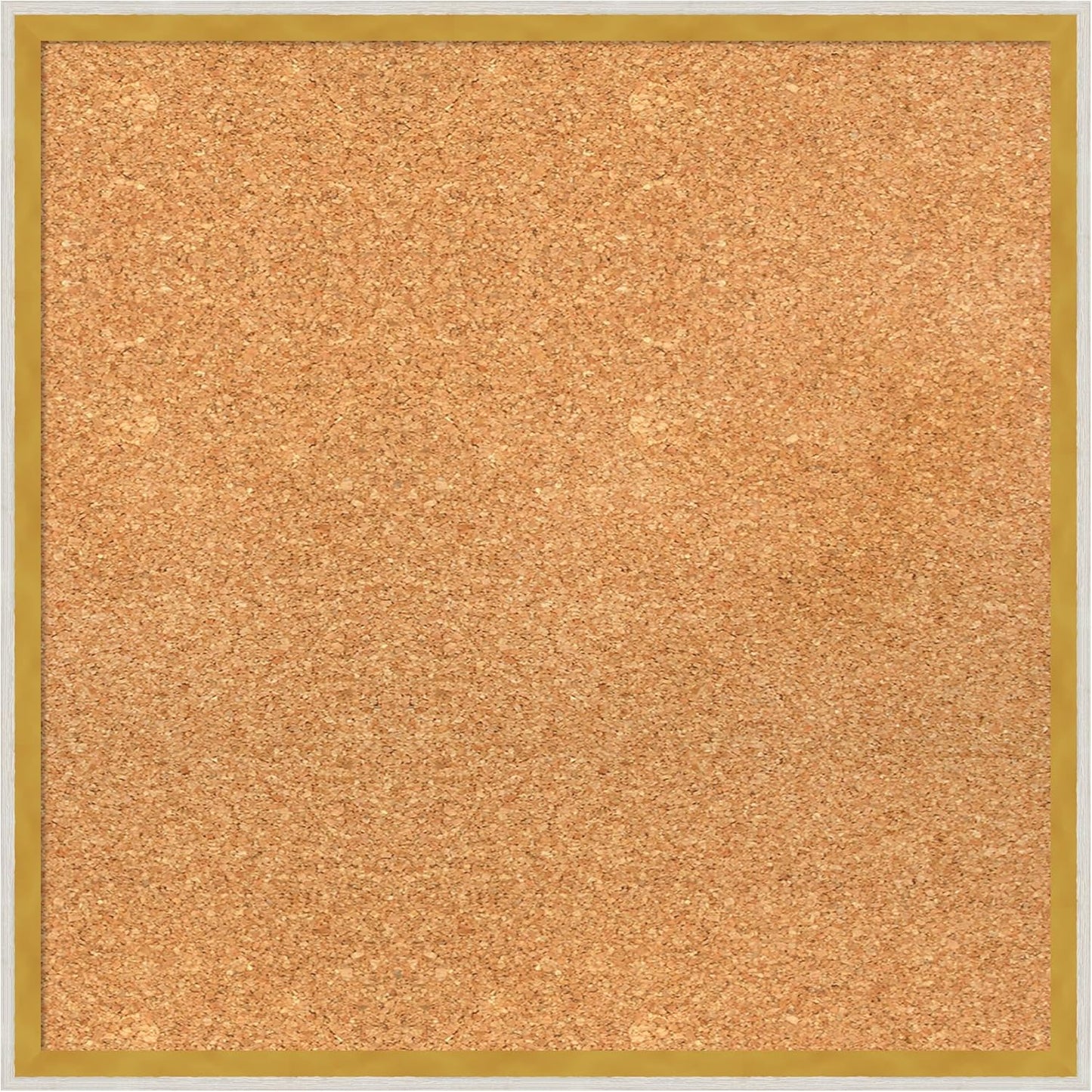 Amanti Art Natural Cork Board for Wall, 21x21 Vision Board with White Frame, Medium Corkboard Office Decor for Home Organization, Modern Corkboard Pinboard to Display Items for Home Organization in