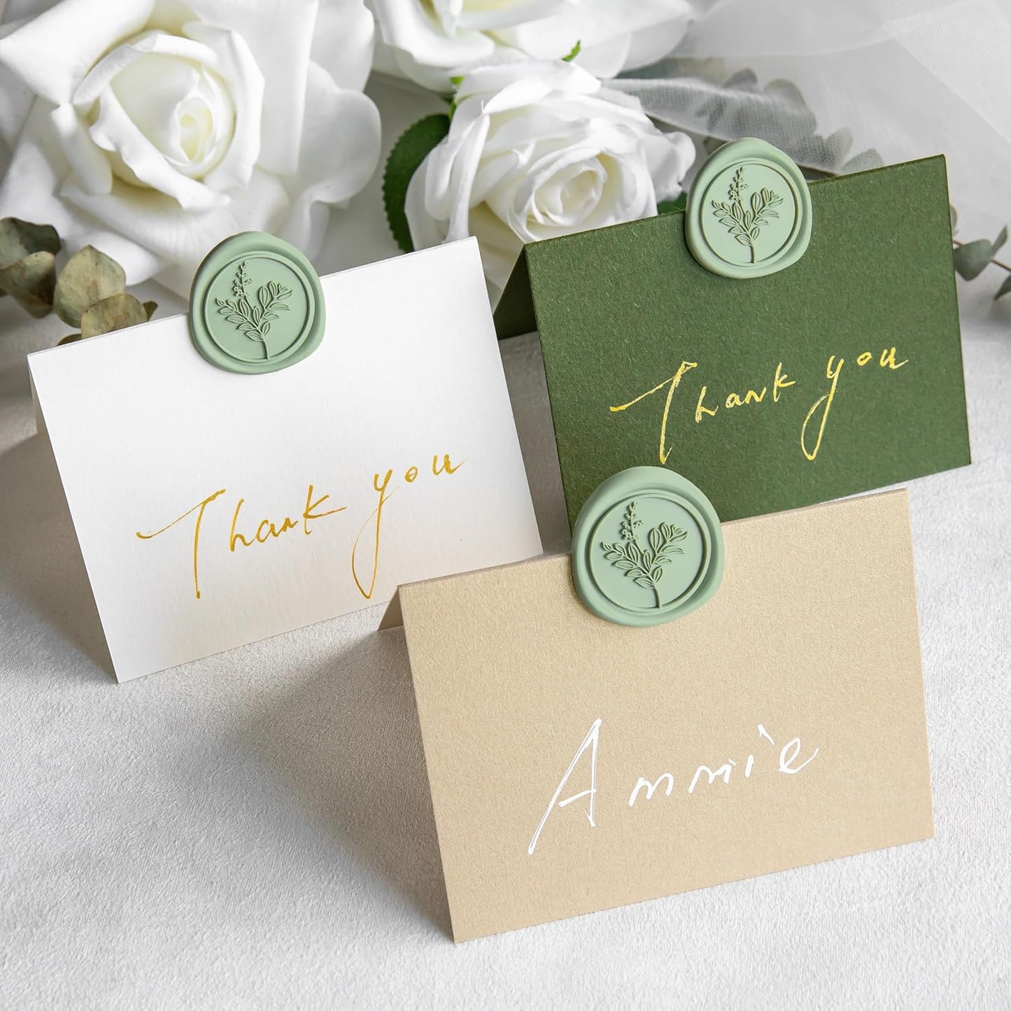 60 Pcs Sage Green Wax Seal Stickers, Wedding Invitation Accessories Envelope Stickers - Peferct for Wedding Accessories, Gift Box Craft Wrapping, Christmas Cards Envelope Seals