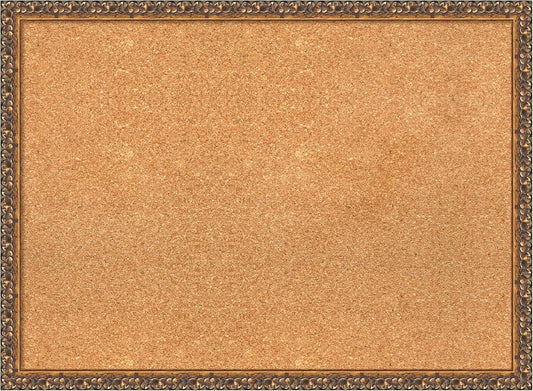 Amanti Art Natural Cork Board for Wall, 22x30 Vision Board with Bronze Frame, Medium Corkboard Office Decor for Home Organization, Traditional Corkboard Pinboard to Display Items for Home