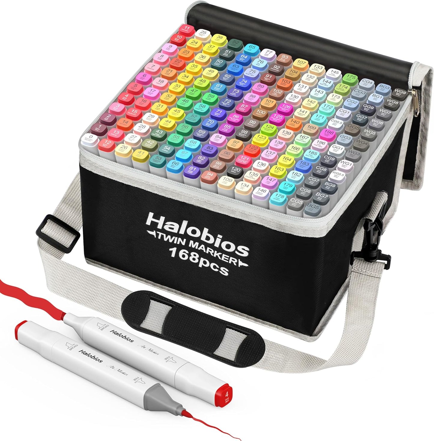 168 Colors Fine & Chisel Alcohol Markers, Dual Tip Art Markers Alcohol Marker Set with Case, Marker for Adults Kids Coloring Artists Drawing Sketching Card Making and Illustration