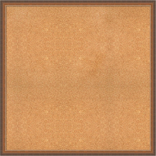 Amanti Art Natural Cork Board for Wall, 36x36 Vision Board with Bronze Frame, Oversize Corkboard Office Decor for Home Organization, Modern Corkboard Pinboard to Display Items for Home Organization