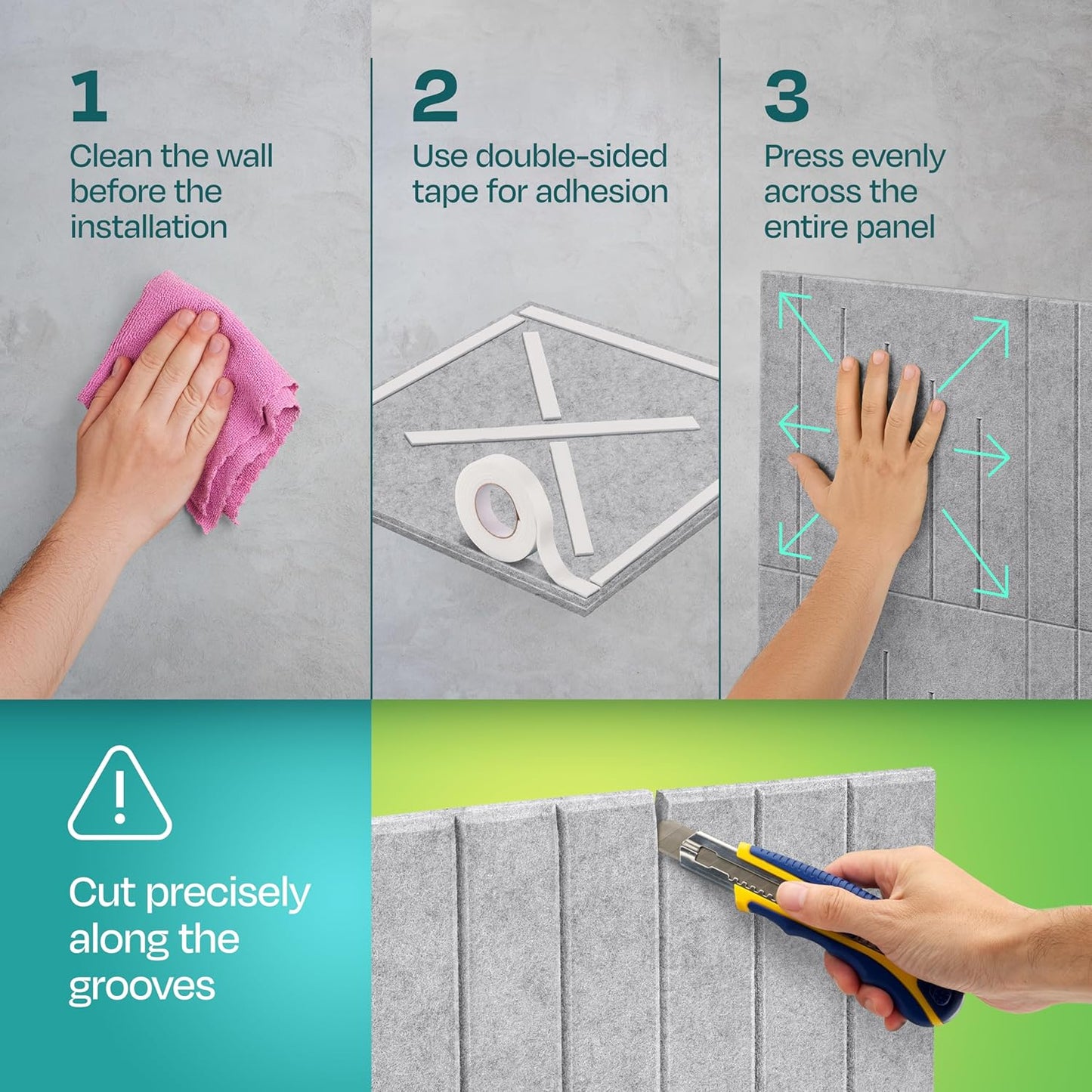 Acoustic Panels 12-Pack Soundproof Wall Panels 12"x12"x0.4" Decorative Sound Dampening for your Home, Office, Studio, Bedroom & More with Unique LineWave Carving [Smoky White]