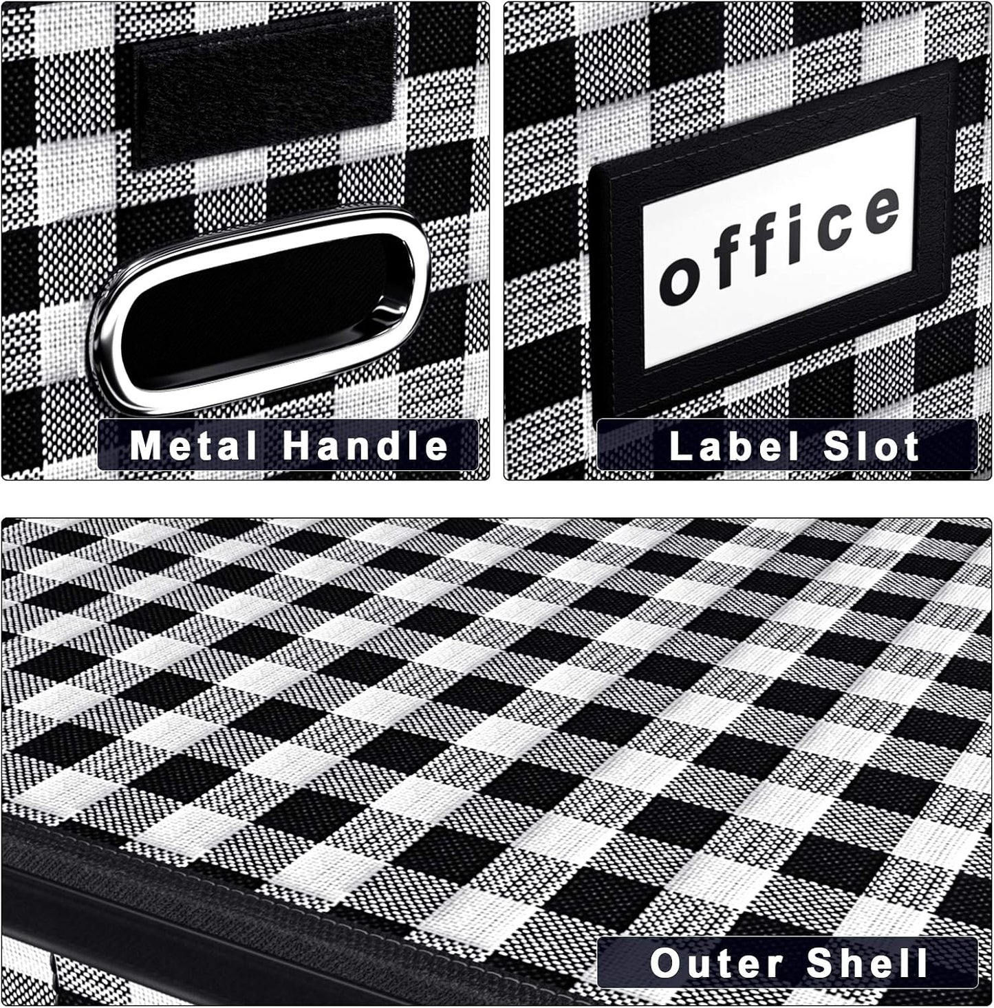 Huolewa Decorative File Organizer Boxes Office Document Storage with Lids, Linen File Storage Organizer Boxes, Universal Hanging Filing Organization Box for Letter/Legal Folder,Home File Storage Bins