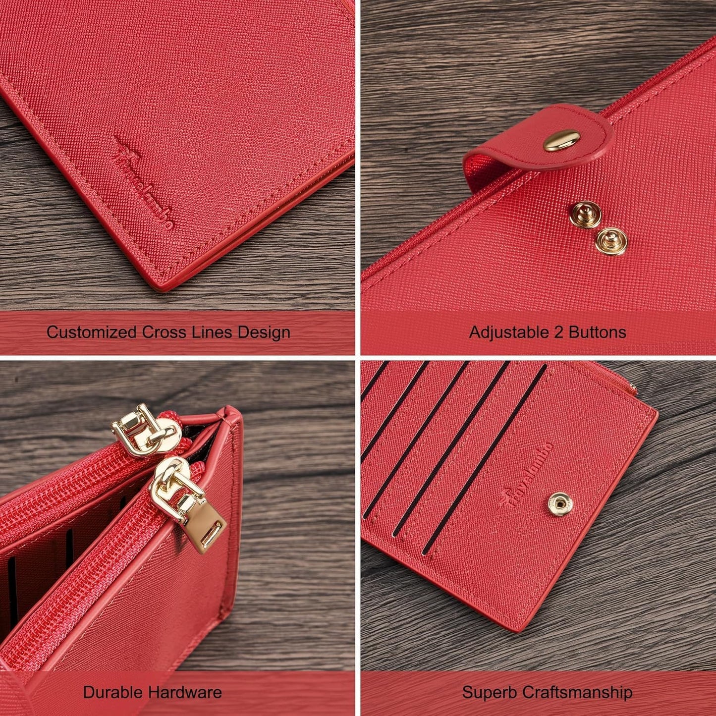 Travelambo RFID Wallet Women Large Size Bifold Multi Card Wallet Case with Zipper Pocke Credit Card Holder for Women