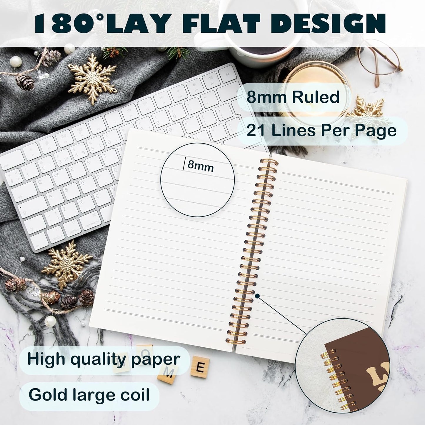 BearCake Christian Journals for Men, Living Proof of a Loving God Christian Notebook, Bible Notebooks for Note Taking, Bible Journaling Notebook, Hardcover Spiral Notebook 5.5x8.3