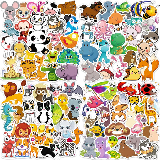 Water Bottle Stickers 200 Pcs Cute Animal Sticker Pack, Teacher Reward Prizes for Kids Classroom, Waterproof Vinyl Stickers for Water Bottles Scrapbook Journal Tablet Kindle Laptop Diary Scooters etc
