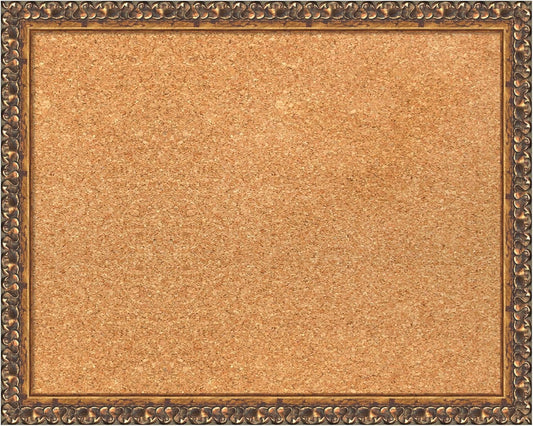 Amanti Art Natural Cork Board for Wall, 16x20 Vision Board with Bronze Frame, Small Corkboard Office Decor for Home Organization, Traditional Corkboard Pinboard to Display Items for Home Organization