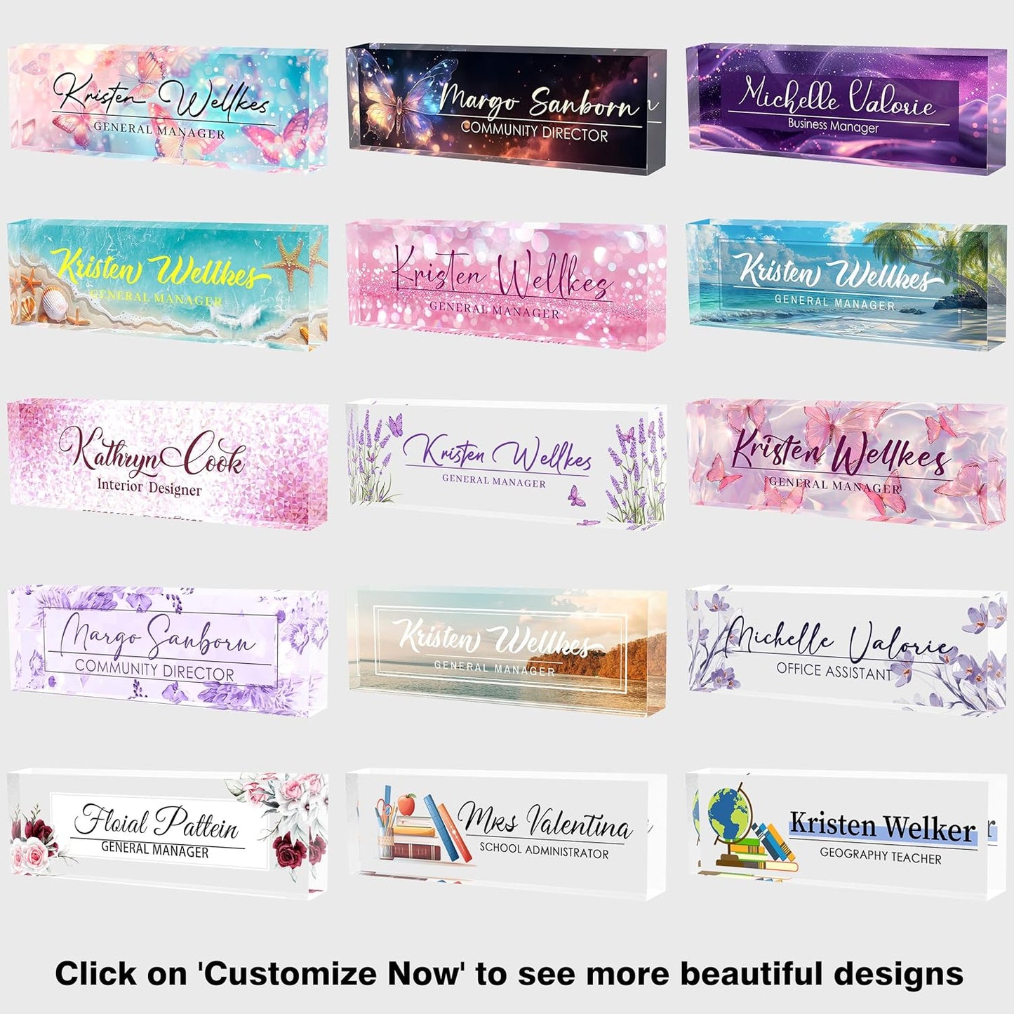 Name Plate for Desk, Desk Name Plate Personalized, Office Desk Decor for Women Men, Acrylic Desk Accessories Employee Appreciation Gifts The Office Gifts for Boss, Manager, Teacher