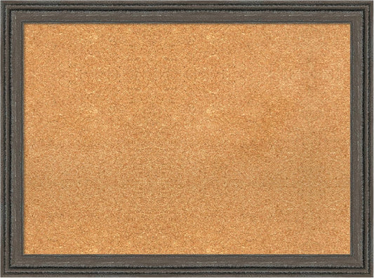 Amanti Art Natural Cork Board for Wall, 23x31 Vision Board with Brown Wood Frame, Medium Corkboard Office Decor for Home Organization, Rustic Farmhouse Corkboard Pinboard to display items for home