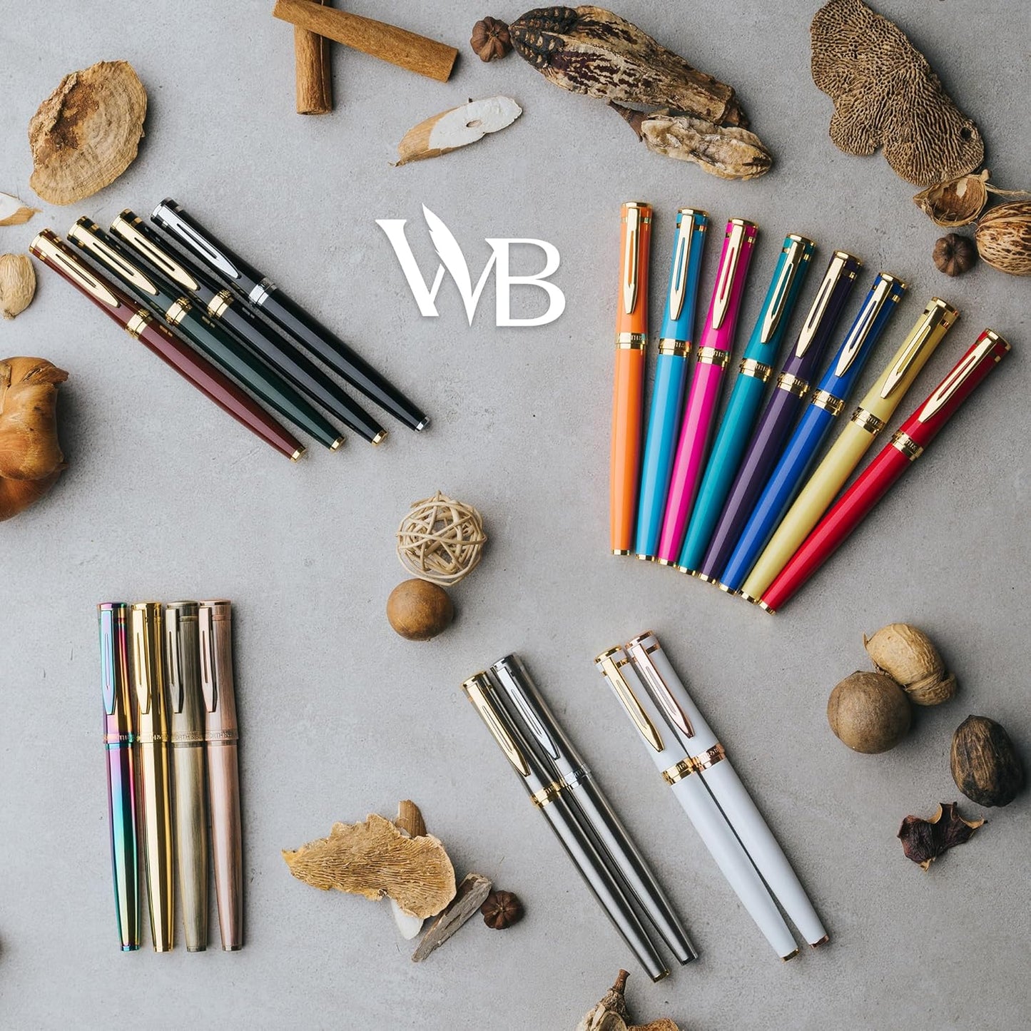 Wordsworth & Black Fountain Pen Set, 18K Gilded Medium Nib, Includes 24 Pack Ink Cartridges, Ink Refill Converter & Gift Box, Gold Finish, Calligraphy, [Yellow], Perfect for Men & Women