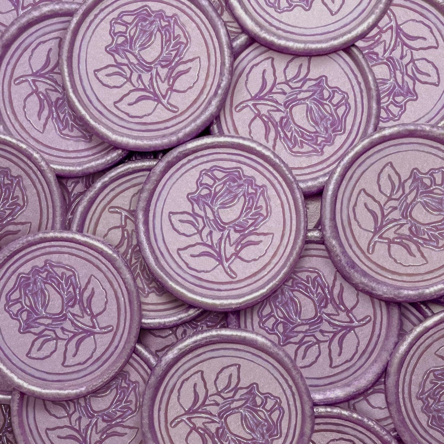 50pcs Purple Metal Vintage Wax Seal Stickers, Waterproof, Self Adhesive, for Wedding Invitations, Envelope, Gift Wrap, Christmas
