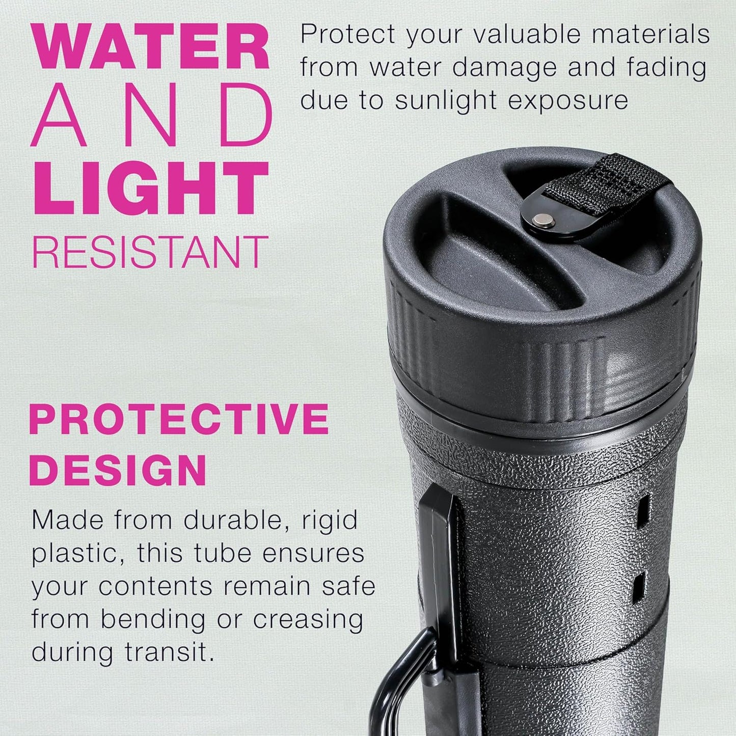 U.S. Art Supply Large Telescoping Drafting Tube (Pack of 2) - 5-1/2" Outside/5" Inside Diameter, Expands 31-5/8" to 53-3/4", Durable Protection with Shoulder Strap - Ideal for Posters, Blueprints, Art