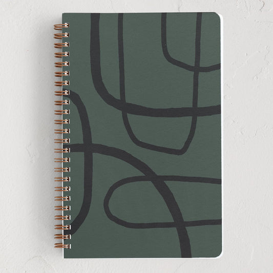 Minted Find Your Own Way Notebook, Writing Journal for Notes & Journaling, Durable Acrylic Free Cover, Abstract Modern Art Design, Spiral Bound Journal Notebook with 80 Lined Pages, 5.5" x 8.5"