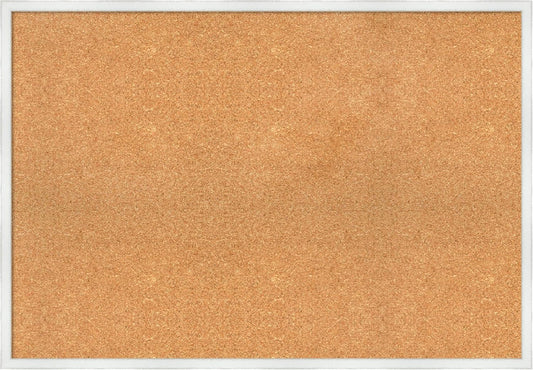Amanti Art Natural Cork Board for Wall, 27x39 Vision Board with White Frame, Large Corkboard Office Decor for Home Organization, Country Rustic Corkboard Pinboard to Display Items for Home