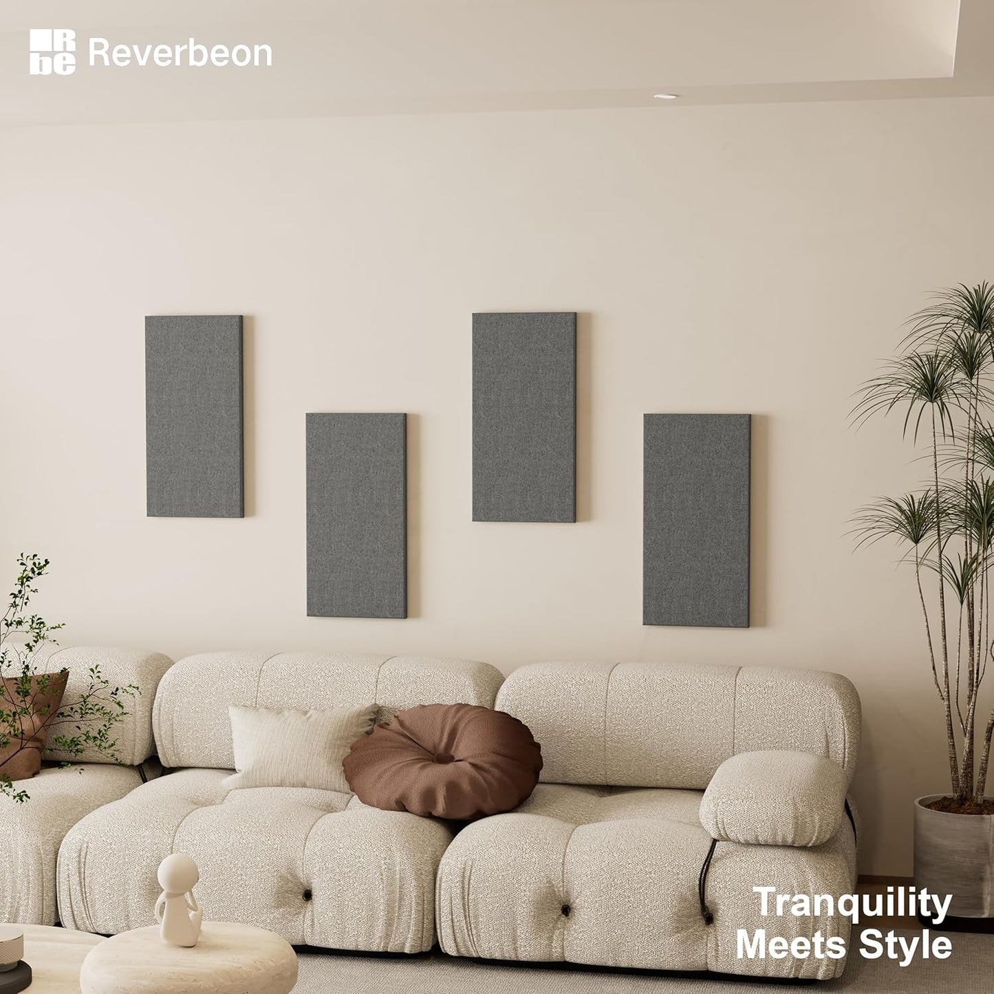 4PCS Acoustic Panels, 24"x12" Fabric Acoustic Panels for Walls, Self-Adhesive Sound Absorbing Panels for Home, Office, Studios (Dark Grey)