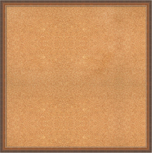 Amanti Art Natural Cork Board for Wall, 34x34 Vision Board with Bronze Frame, Large Corkboard Office Decor for Home Organization, Modern Corkboard Pinboard to Display Items for Home Organization in