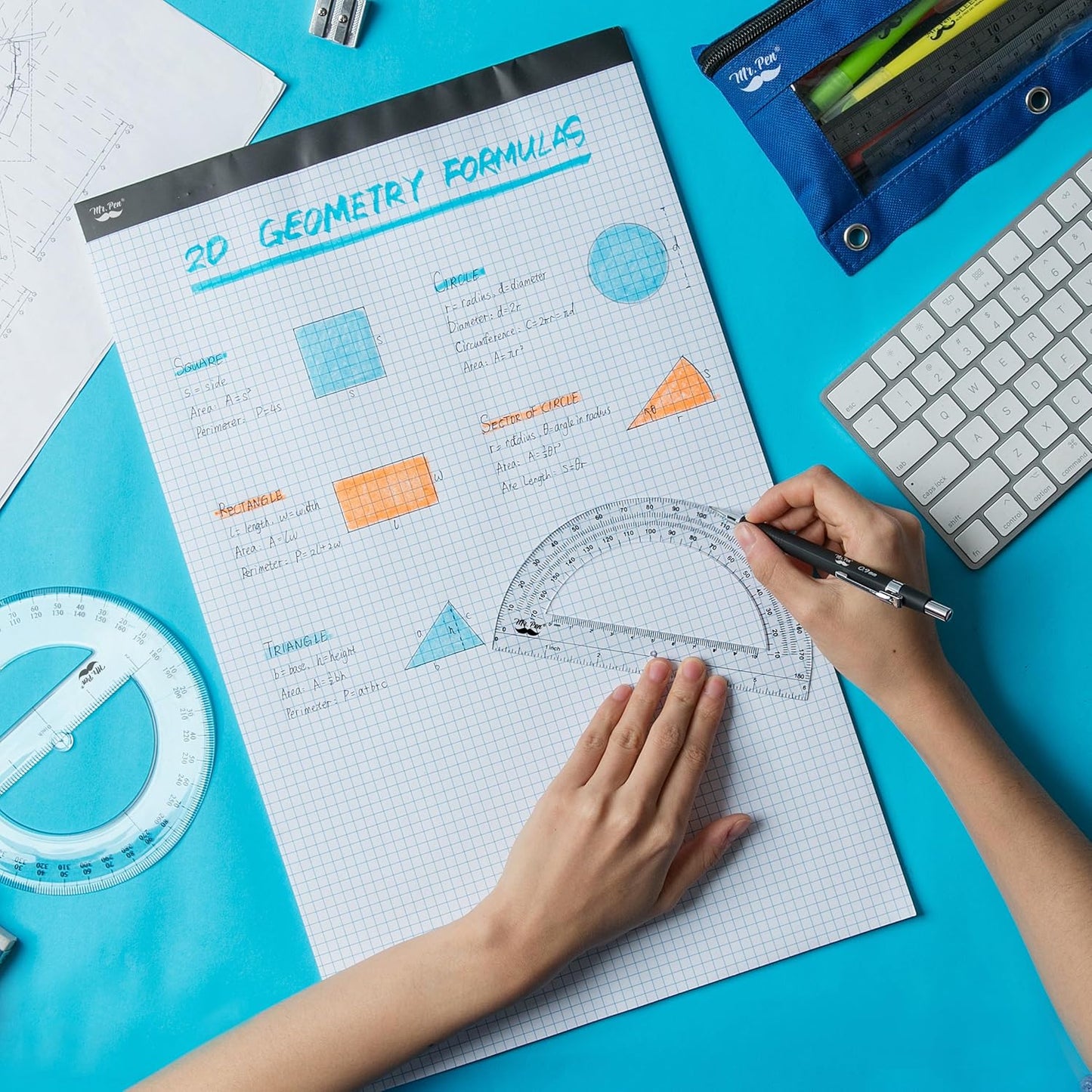 Mr. Pen- Graph Paper, 2 Pack of 22 Sheets, 17"x11", 5x5 (5 Squares per inch), Graphing Paper