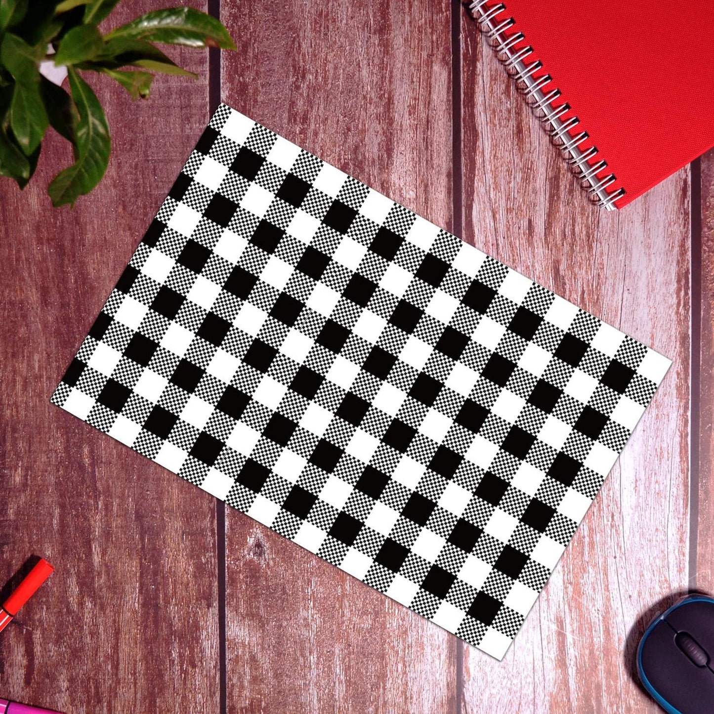 100 Count - 14.5 x 19 inch,Poly Mailer Black Gingham Plaid Package Envelope, Mailing Shipping Bags with Self Seal Strip