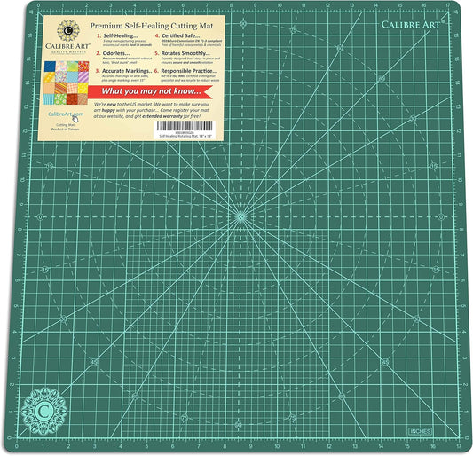 Self Healing Rotating Cutting Mat 18x18 (17" Grid), Perfect for Quilting & Art Projects