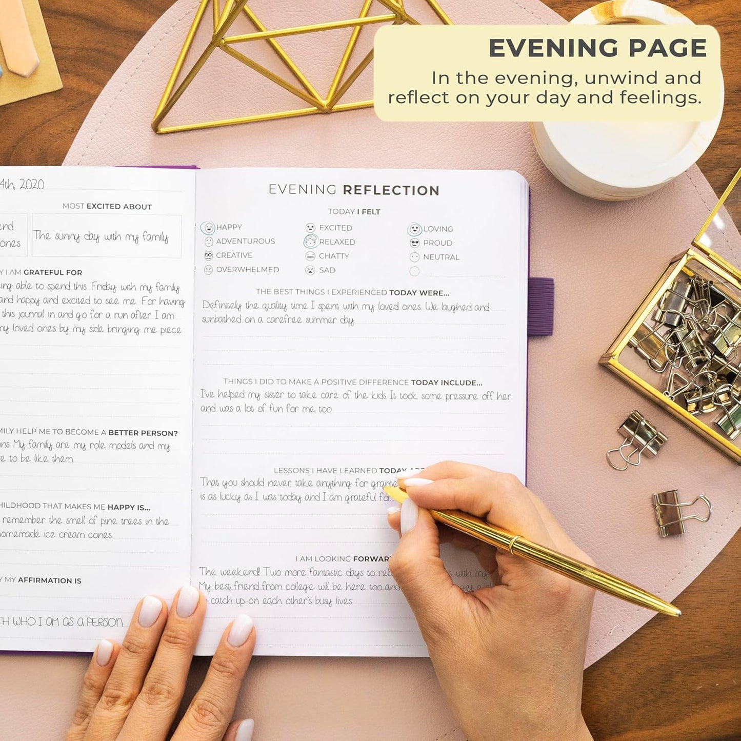 Clever Fox Gratitude Journal – Happiness, Positivity & Affirmation Daily Journal – Inspirational Daily Notebook – 3 Months, A5 (Purple)