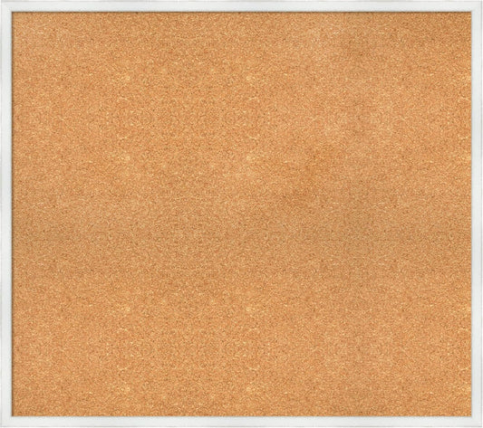 Amanti Art Natural Cork Board for Wall, 31x35 Vision Board with White Frame, Large Corkboard Office Decor for Home Organization, Country Rustic Corkboard Pinboard to Display Items for Home