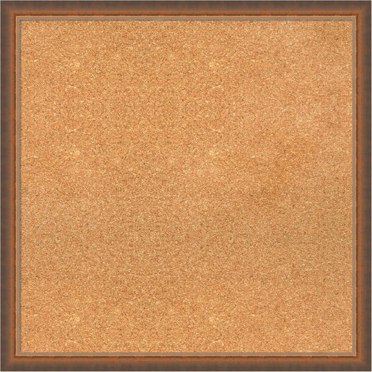 Amanti Art Natural Cork Board for Wall, 26x26 Vision Board with Bronze Frame, Medium Corkboard Office Decor for Home Organization, Modern Corkboard Pinboard to Display Items for Home Organization in