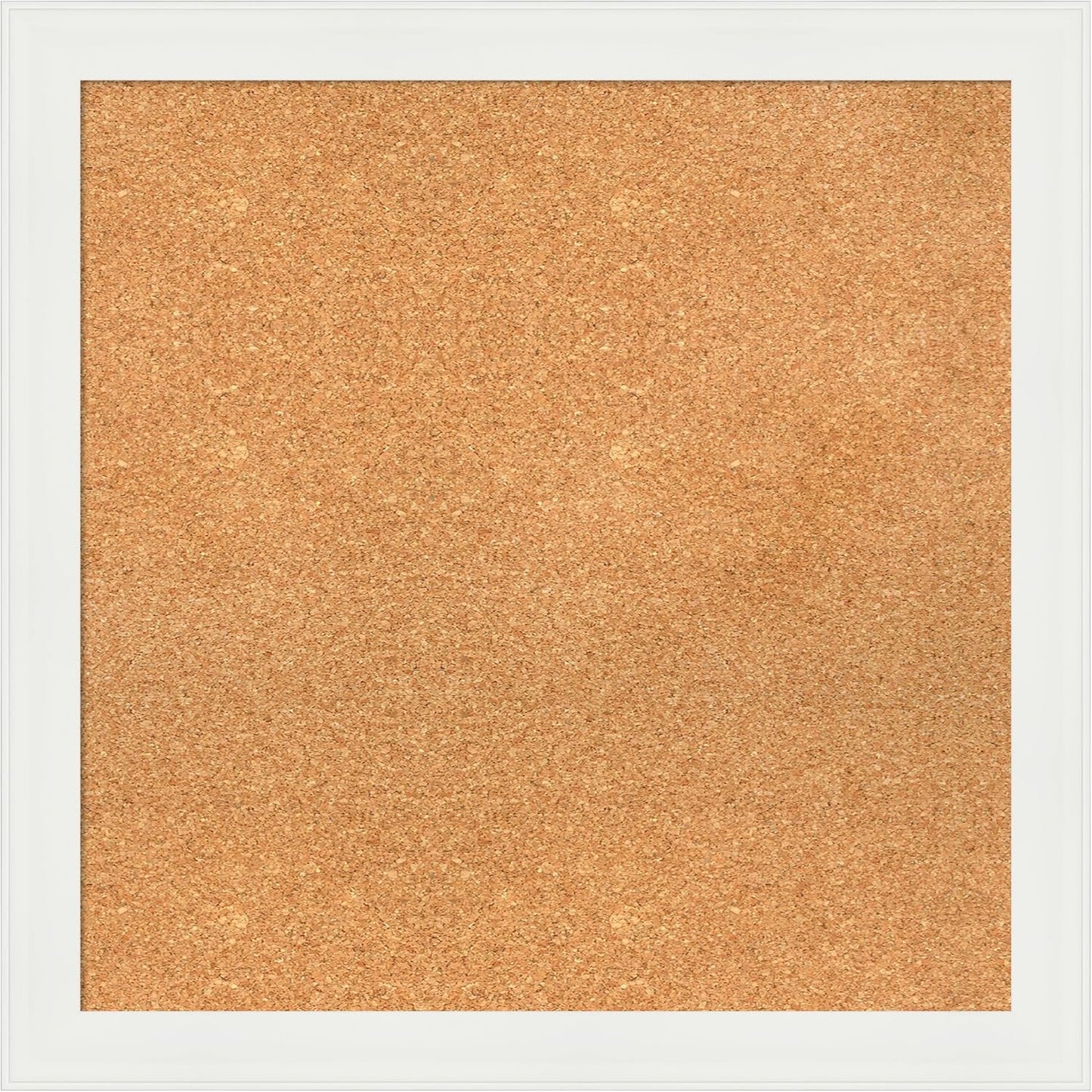 Amanti Art Natural Cork Board for Wall, 27x27 Vision Board with White Frame, Medium Corkboard Office Decor for Home Organization, Casual Corkboard Pinboard to Display Items for Home Organization in