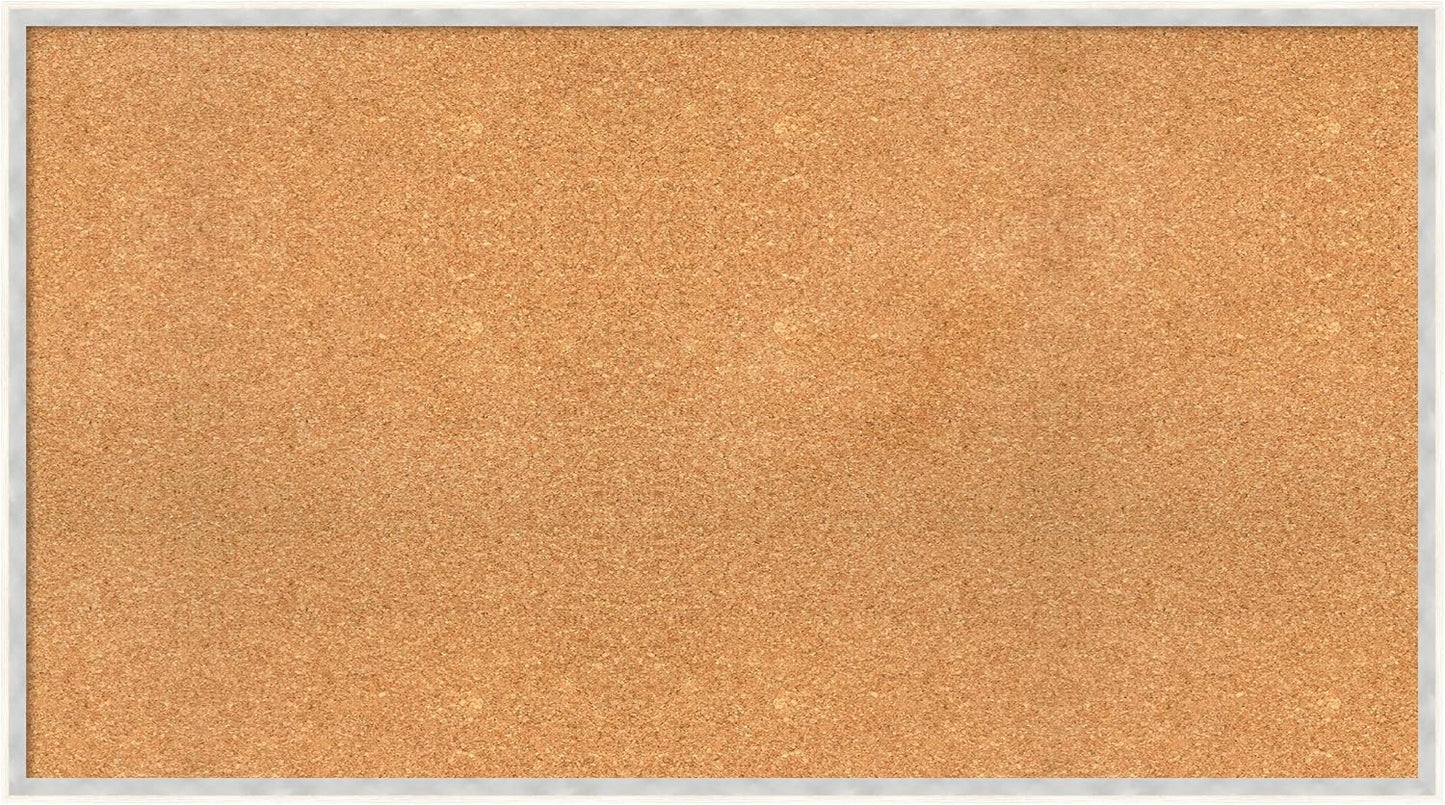 Amanti Art Natural Cork Board for Wall, 25x45 Vision Board with White Frame, Oversize Corkboard Office Decor for Home Organization, Modern Corkboard Pinboard to Display Items for Home Organization in