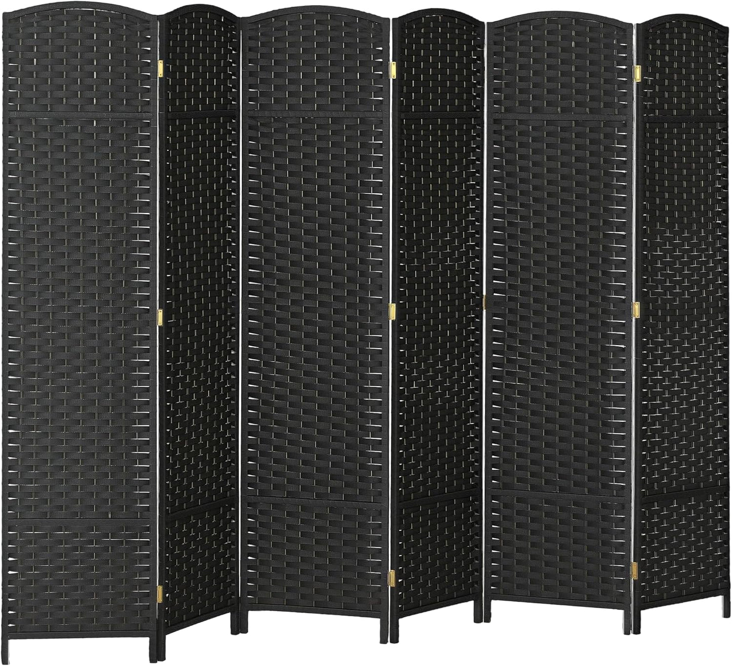 HOMCOM Room Divider, 6 Panel Folding Privacy Screen, 5.6' Tall Freestanding Wall Partition for Home Office, Bedroom, Black