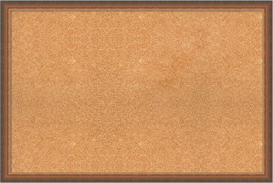 Amanti Art Natural Cork Board for Wall, 24x36 Vision Board with Bronze Frame, Large Corkboard Office Decor for Home Organization, Modern Corkboard Pinboard to Display Items for Home Organization in