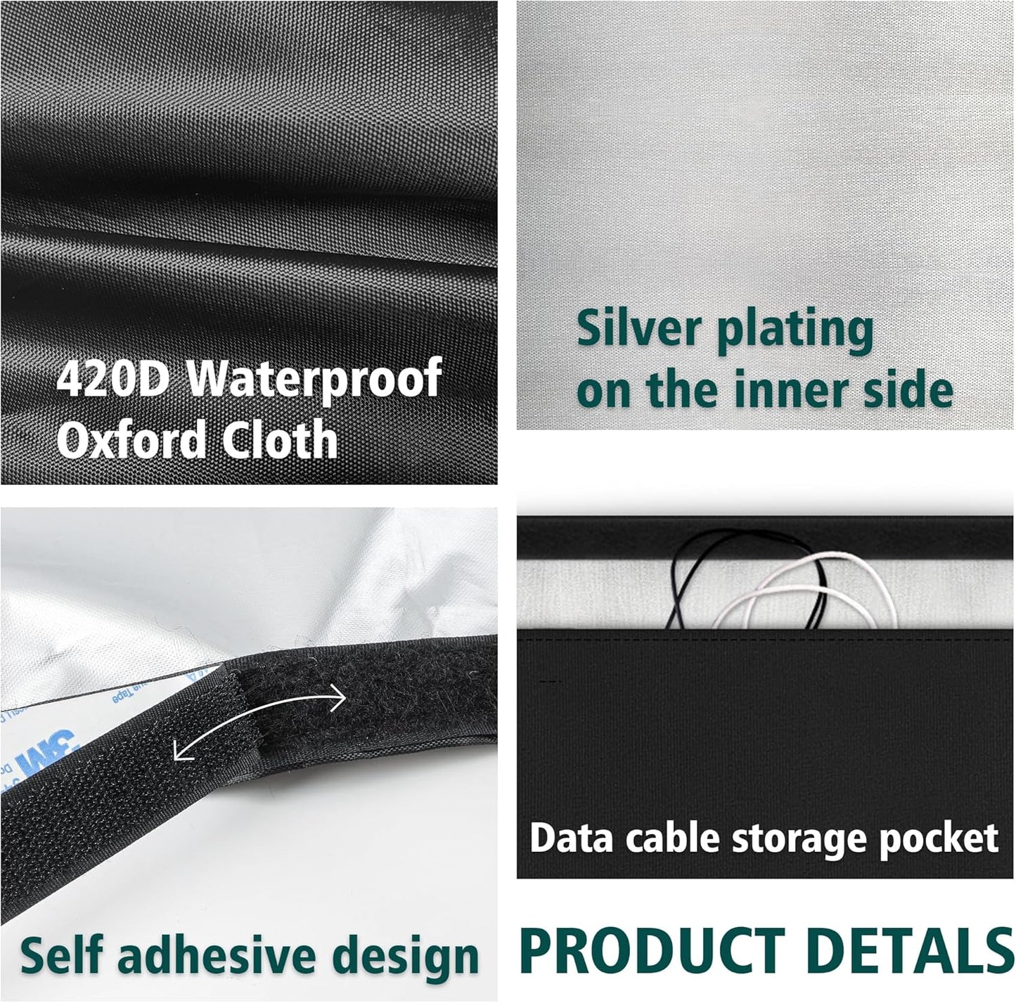 Under Desk Privacy Panel with Cable Management Organizer Sleeve Self-Adhesive Modesty Panel for Cord Organizer Pockets and Desk Skirt for Home Office or Standing Workstation (48 in)