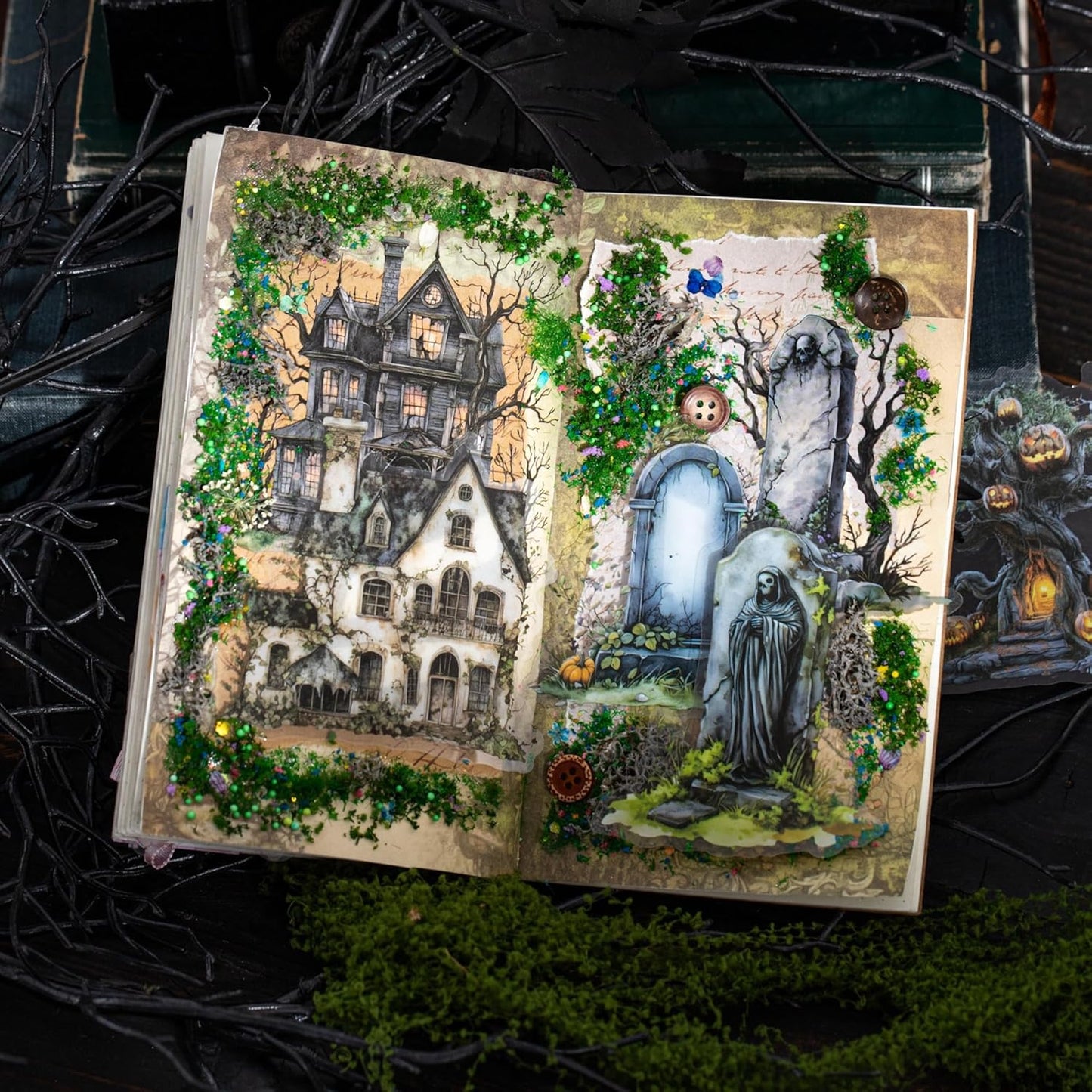 Gothic PET Sticker Set, 60PCS Abandoned City Theme Stickers for Scrapbooking, Journaling, DIY Crafts and Planner Supplies