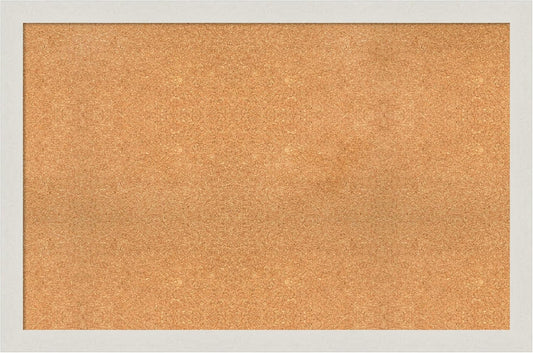 Amanti Art Natural Cork Board for Wall, 31x47 Vision Board with White Frame, Oversize Corkboard Office Decor for Home Organization, Country Rustic Corkboard Pinboard to Display Items for Home
