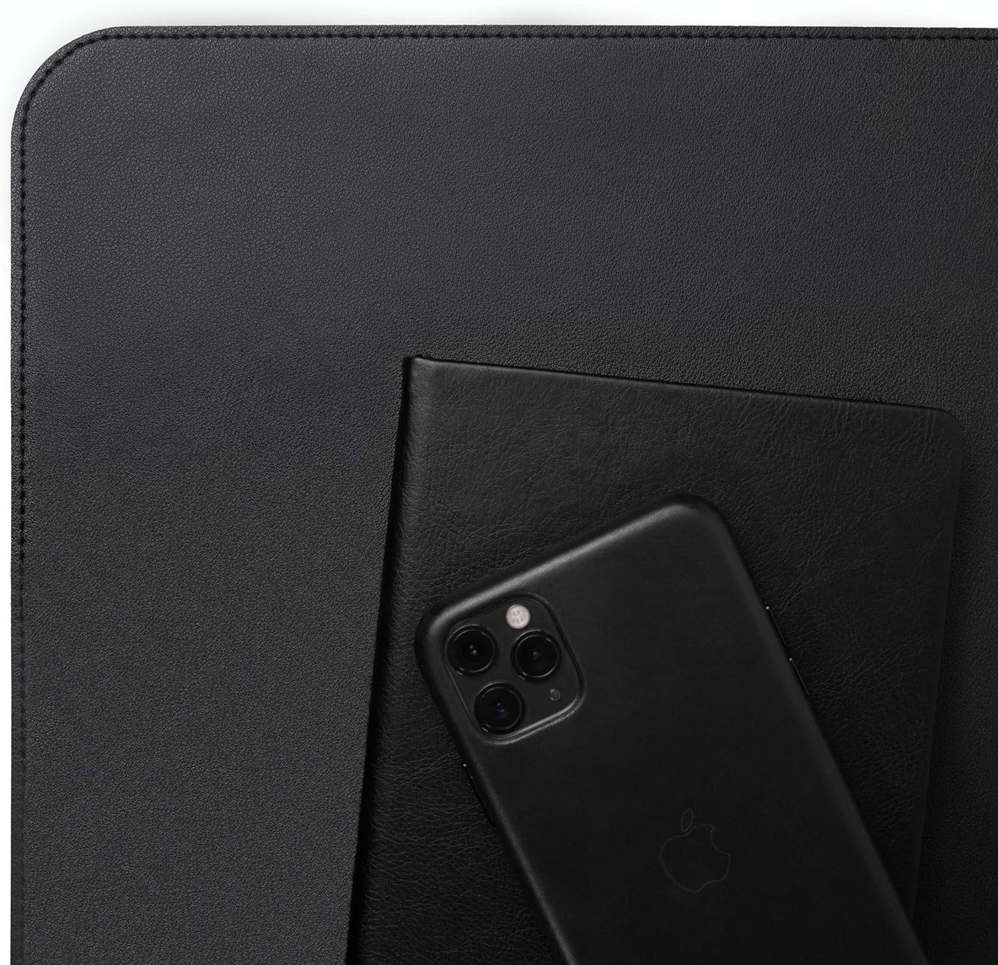 Vine Creations Leather Desk Mat Large 44" x 22", Desk Protector Mat, PU Leather Desk Pad, Non-Slip Large Mouse Pad, Desk Blotter, Desk Pads on Top of Desks, Home Office Desk Matt for Desktop (Black)