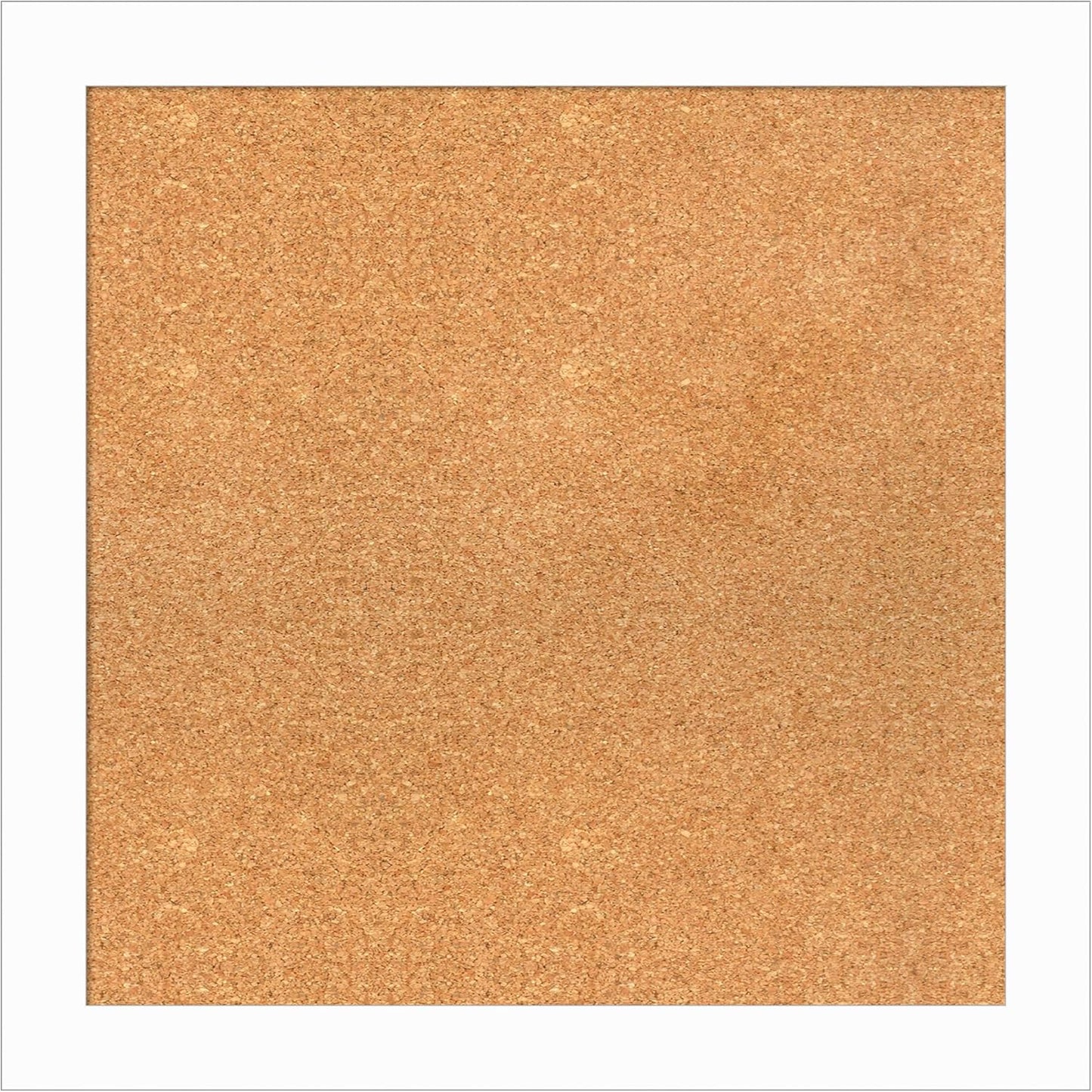 Amanti Art Natural Cork Board for Wall, 25x25 Vision Board with White Frame, Medium Corkboard Office Decor for Home Organization, Casual Corkboard Pinboard to Display Items for Home Organization in